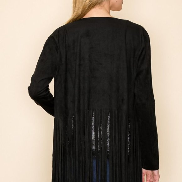 NEW VOCAL suede fringe DUSTER JACKET Woodstock Boho western rodeo cowgirl SM-3X - Picture 7 of 12